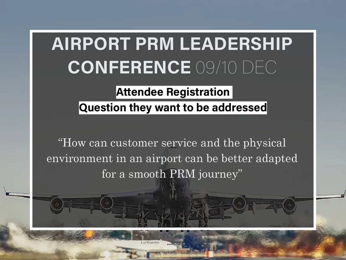 What question would you like to be addressed at the event? "How can customer service and the physical environment in an airport can be better adapted for a smooth PRM journey” Register on ozion-airport.com/conference #airport #travel #accessible #conference #event #PAX