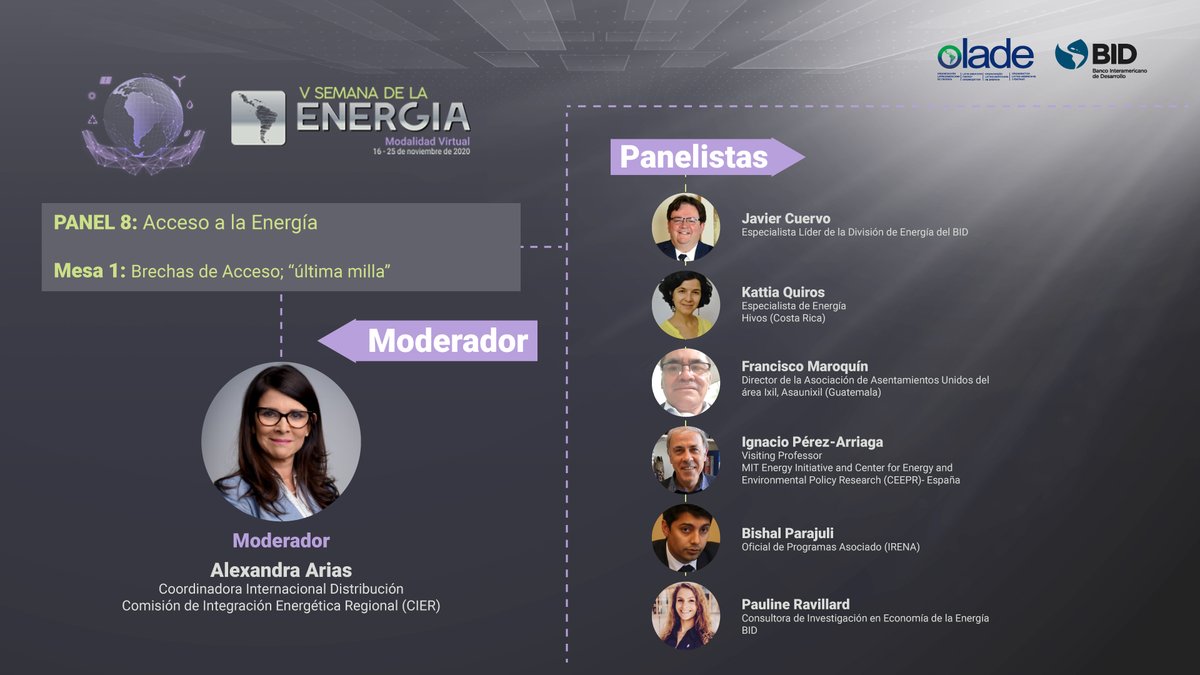 OLACDEORG's tweet photo. ⚡#SemanaEnergia2020 #Panel8 ⚡
📣#NoTeLaPierdas
📣Hoy acompáñanos en la Mesa: Acceso a la Energía
🕤 09:00 (hora Quito, Ecuador GMT - 5)
🎥🔴 Síguenos en #vivo ⬇️
https://t.co/q1SMWFXMWQ
👇Conoce nuestros panelistas: https://t.co/27cJ6qO5M2