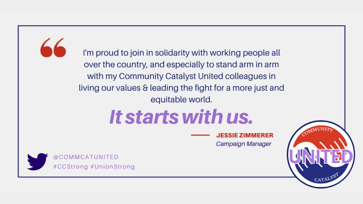 CommCatUnited's tweet image. As we head into a new week, we want to reiterate our gratitude for our Community Catalyst United colleagues, SEIU 888, and others who have voiced support for our union since we announced our formation in September. #UnionStrong #CCStrong