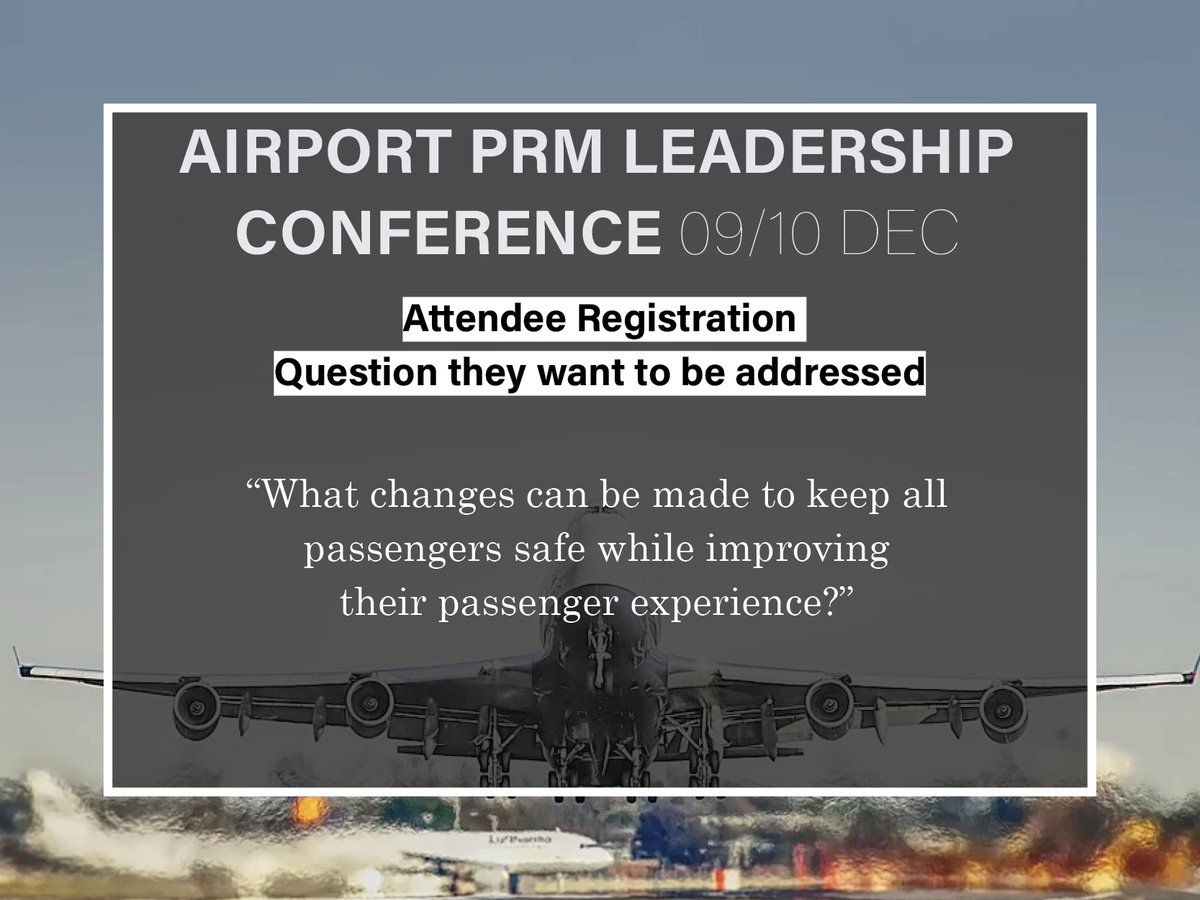 What question would you like to be addressed at the event? "How can customer service and the physical environment in an airport can be better adapted for a smooth PRM journey” Register on ozion-airport.com/conference 
#airport #travel #accessible #airports #flying #disibility #assist