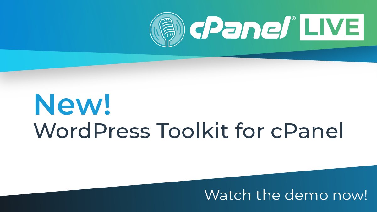 cPanel's tweet photo. New! WordPress Toolkit for cPanel. Simplify your life. Watch the demo now!
https://t.co/HuknfEpfGq
#WordPressToolkit #cPanel #WordPress https://t.co/4VQHb1YUvi
