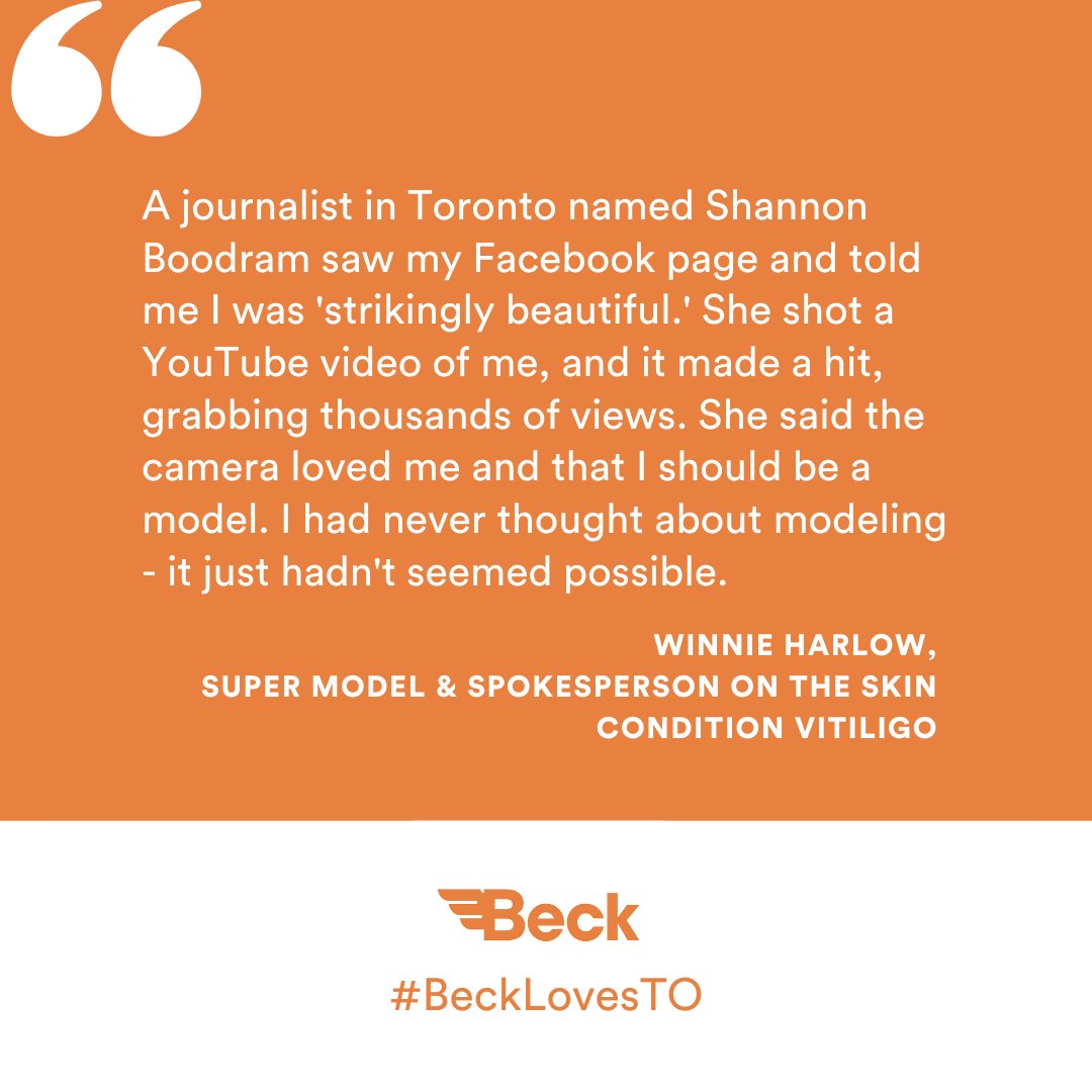 BeckTaxi's tweet photo. 🧡#MondayMotivation - Toronto is a city of opportunities. Please #supportlocal &amp; #shopsmall, we are #bettertogether. 

Thank you, Winnie Harlow, for reminding us!
🧡
#vitiligo #winnieharlow #supermodel #stayhomedelivery #torontolife #BeckLovesTO #TheBeckApp #CovidKindness https://t.co/nyRXH4LCZW