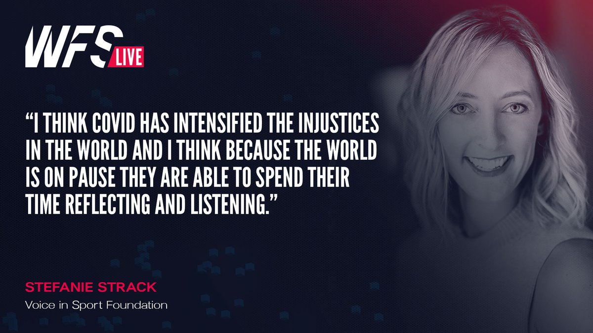 World Football Summit (@wfsummit) on Twitter photo 🗣️ "I think covid has intensified the injustices in the world and I think because the world is on pause they are able to spend their time reflecting and listening."
- <a href="/StefStrack/">Stef Strack</a> (Voice in Sport Foundation)
#WFSLive 🗣️ "I think covid has intensified the injustices in the world and I think because the world is on pause they are able to spend their time reflecting and listening."
- <a href="/StefStrack/">Stef Strack</a> (Voice in Sport Foundation)
#WFSLive