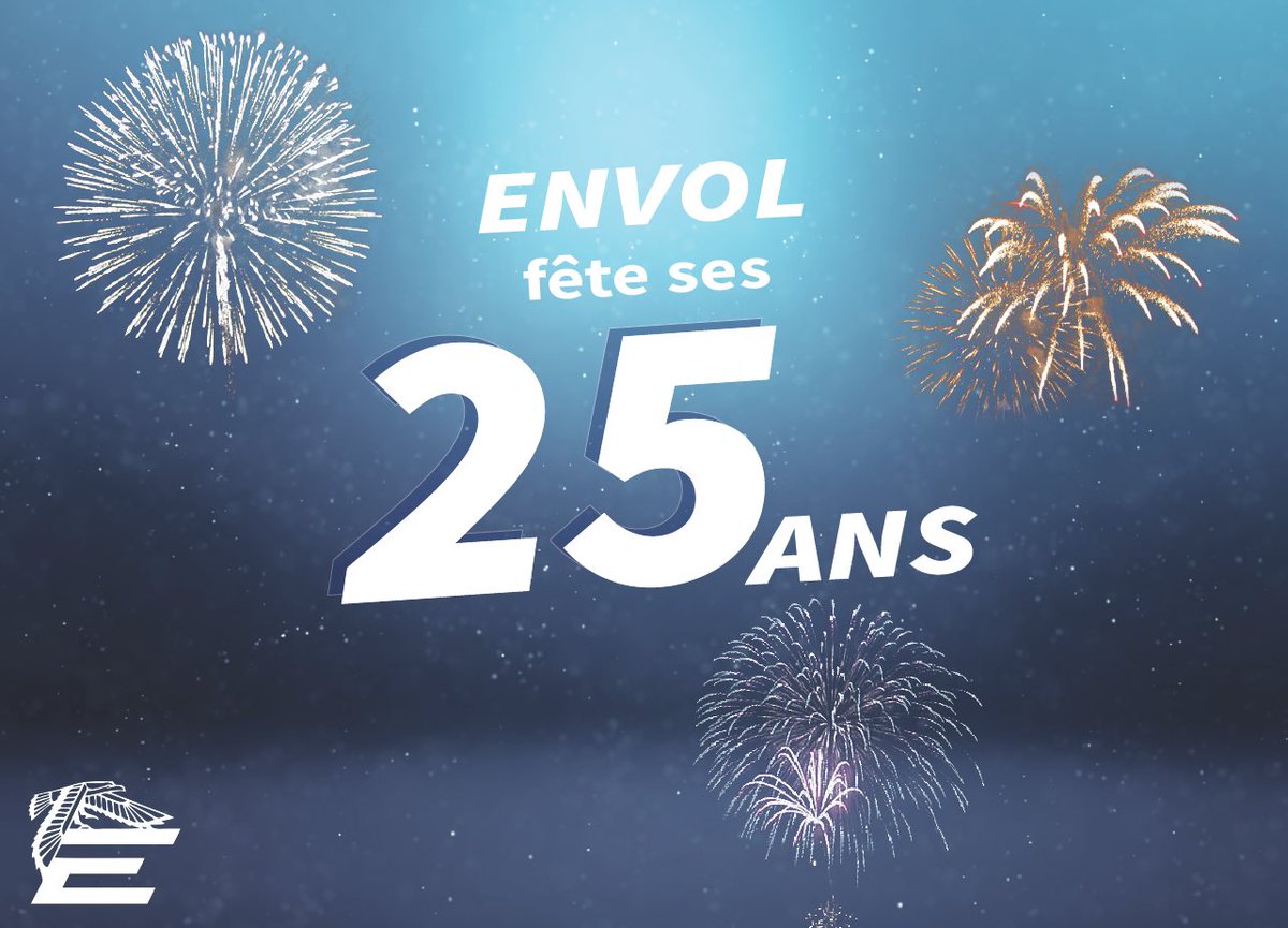 ENVOL fête ses 25ans!🎉           Nous tenons à vous remercier pour votre engagement et votre confiance 🙏🏻 Nous sommes fiers de voir évoluer notre JE, notamment grâce au travail efficace fourni par l'ensemble de nos membres au fil des années. 💪🏻