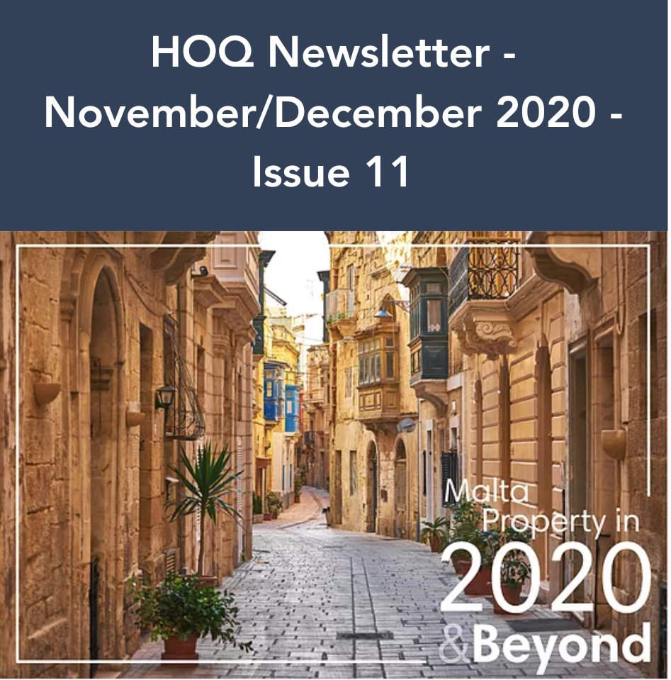 Our latest November/December 2020 Newsletter issue 11 is now out. 👍

Click on the image below to enjoy reading the publication.

Stay Safe, The Homes of Quality Team

For further information call us on 📞 2342 0620 or email 📧 info@hoq.com.mt

hoqmaltaproperty.com/nov-dec-issu?u…
