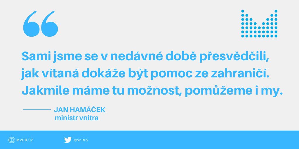 Pomoc České republiky 🇨🇿 do zahraničí ➡️ Ze zásob Ministerstva vnitra zamíří zítra pod dohledem @hasici_cr 100 000 roušek a 43 000 rukavic do Arménie 🇦🇲, která nedávno zažádala o mezinárodní pomoc. Více zde 👉 https://t.co/xM0hloUNDS https://t.co/pAbocUkz6Z