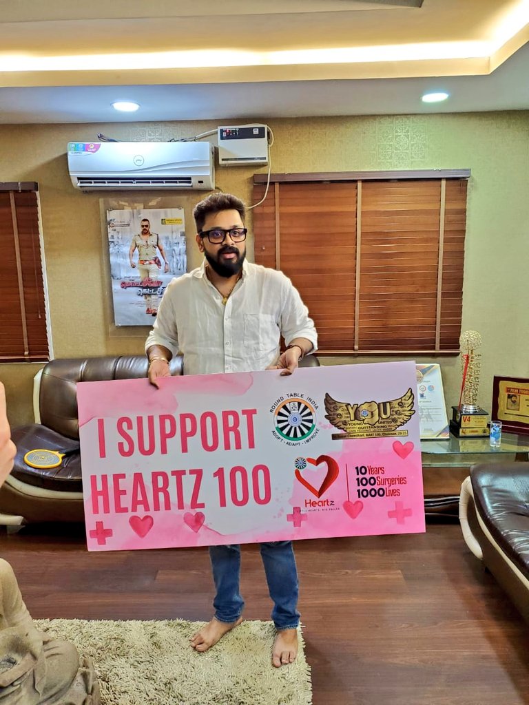 kayaldevaraj's tweet photo. Music Composer #Amrish Has Supported The Madras Anchorage Round Table 100 Initiative, A Noble Cause To Support Kids With Congenital Heart Defects.
Support & Join The Noble Cause.
#ISupportHeartz100 #Mart100 #KunalChowdhari #KhushbooChowdari @PRO_Priya @spp_media @thiraideepamgm1 https://t.co/TqeGjeV4Nz