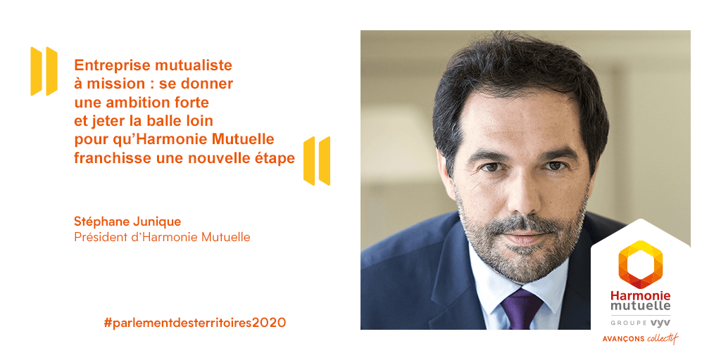#ParlementDesTerritoires2020, Harmonie Mutuelle lance officiellement le chantier d’entreprise mutualiste à mission. L’objectif : définir la raison d’être et les engagements sociétaux de la mutuelle pour guider dans les choix stratégiques ET opérationnels. #Engagés
