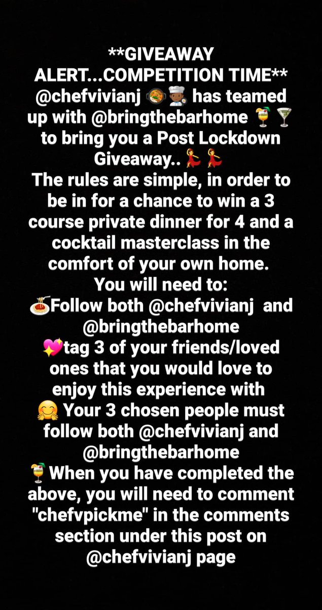 Chefvivianj's tweet photo. Go follow @chefvivianj on Instagram for a chance to win. https://t.co/f0RHIp1l0n