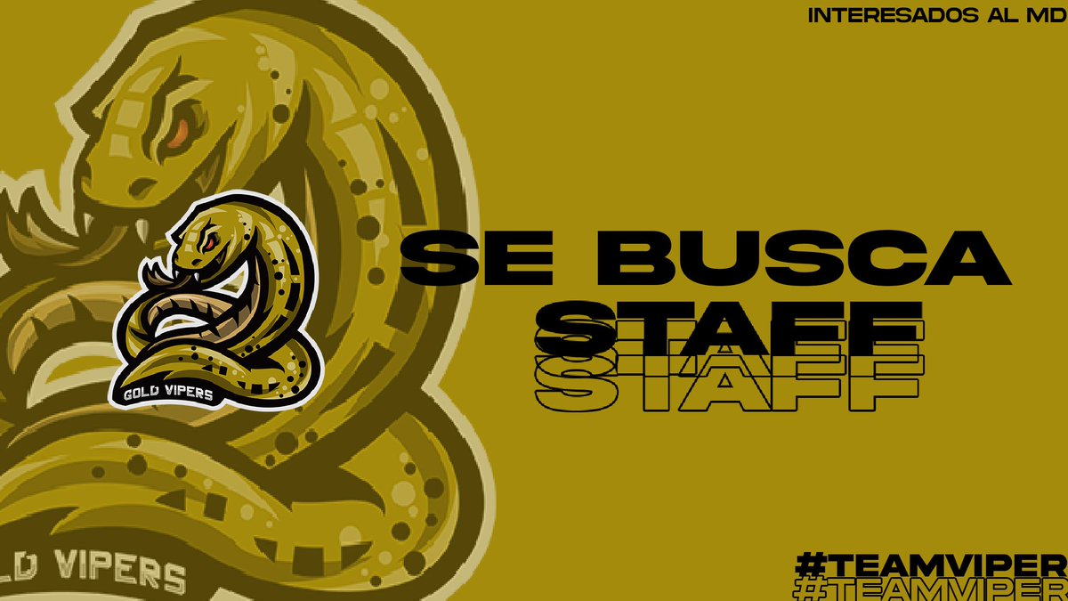 #BS | ¡Reclutamiento!

La preparación es la base del éxito, por lo que nos ponemos en búsqueda de un coach para nuestro roster. 👔💪 

-Previa Experiencia
-Comprometido
-Responsable
-Proactivo

Si crees poder ocupar el cargo no dudes en contactarnos por DM 📩

#GoVipers 💛🐍