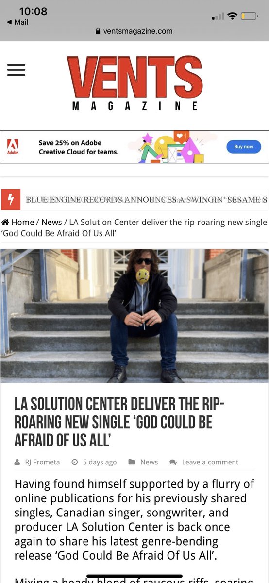 LASCmusic's tweet photo. @ventsmagazine thank you for the GOD COULD BE AFRAID OF US ALL write up⚰️⚰️⚰️ @LibertyMusicPR #media #interview #new #release #newrelease #newmusic #alt #alternative #altrock #rockandroll #hardrock #canada #canadian #vancouver #vancouvermusic #vancouvermusicscene #triphop #rap https://t.co/lTOEf2gL7f