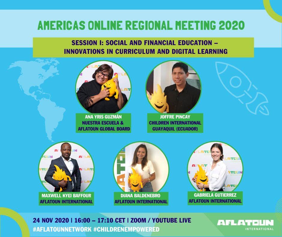 Aflatoun's tweet photo. Join us this Tuesday, Nov 24h, for our Americas Regional Meeting! We’ll be running two exciting sessions on innovations in curriculum & digital learning, as well as national integration of social & financial education.
Set a reminder now: https://t.co/XElDoi1Vir
#AflatounNetwork https://t.co/7FPtdoZQuh