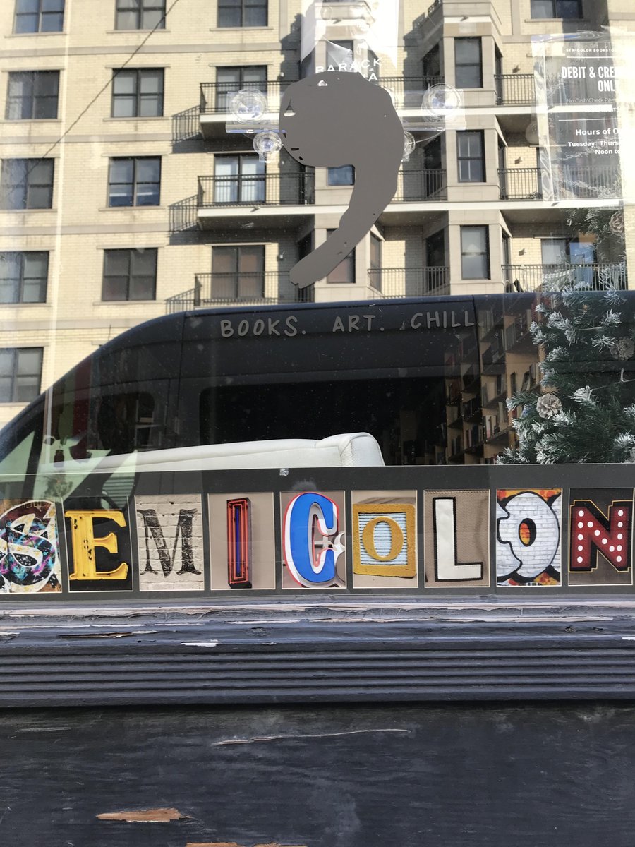 Semicolon ( @SemicolonChi) is Chicago's only Black woman-owned bookstore - we're inspired by their support of the community through campaigns such as  #cleartheshelves, which provides free books to CPS students.  https://www.semicolonchi.com/ 