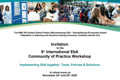 iki_germany's tweet photo. On November 24th + 25th, the #IKI project Mainstreaming EbA @giz_gmbh welcomes practitioners to the 5th international EbA Community of Practice Workshop. Click here for your registration ➡️ https://t.co/n8hEN7ufLk #EbACoP #EbACommunity #implementingEbAtogether https://t.co/EFN5Z6iaSp
