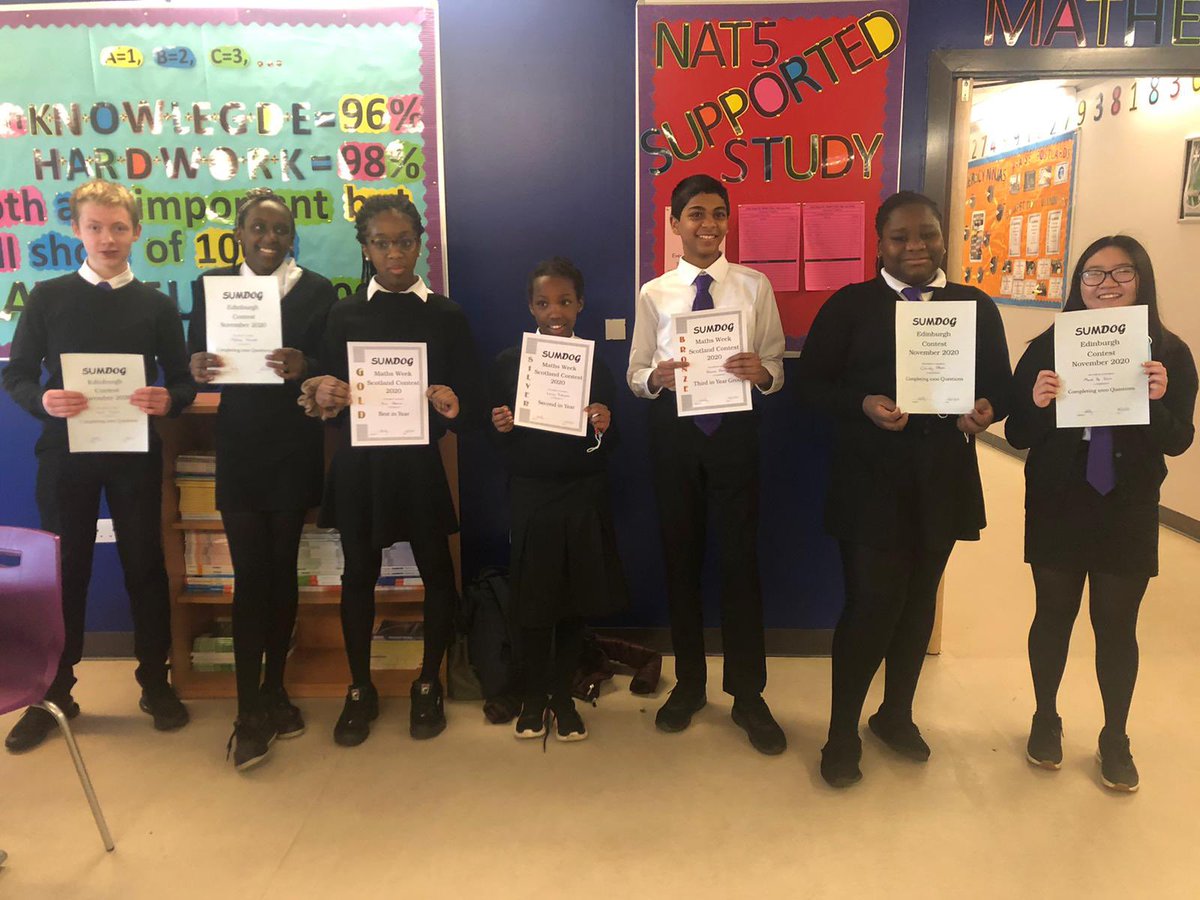 MathsHolyRood's tweet photo. Well done to S1-3 pupils who took part in @sumdog’s Edinburgh Maths contest last week. Nina was 37th out of 2178 pupils in Edinburgh! #mathsprodigy #14758questionsanswered https://t.co/1vFqqt2zkP