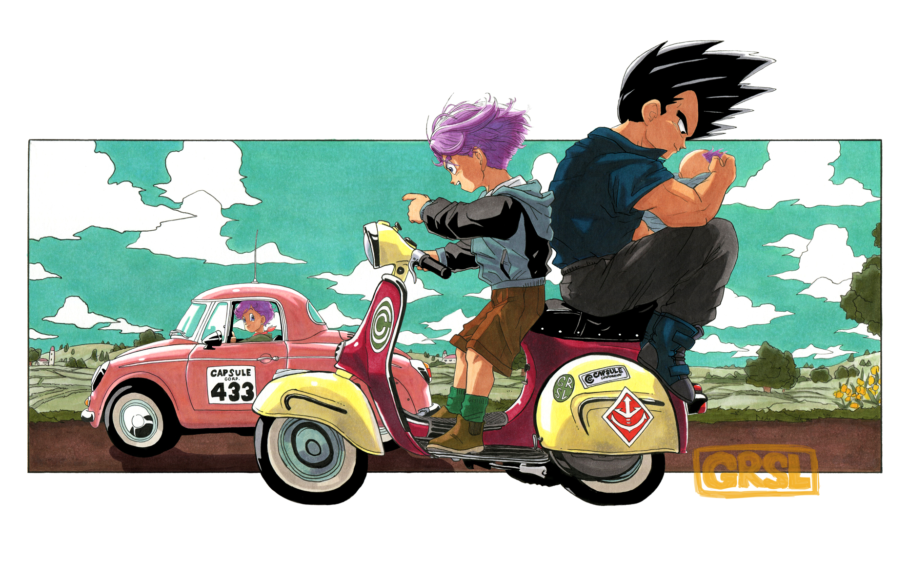 GRSL on X: “Toriyama redraw, with Vegeta, Trunks and Bulla instead 