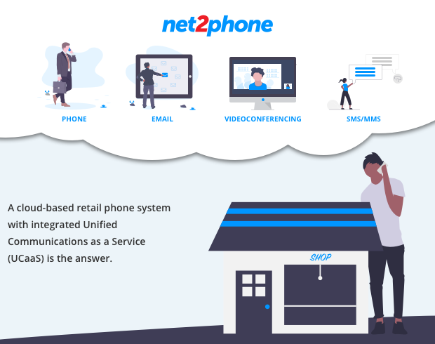 net2phone's tweet photo. We provide a #UCaaS system with multiple customer communications channels to help your #retailbusiness get the most out of our service. Phone, email, live chat, video conferencing--You name it, we have you covered! 📞 🖥 👋🏽 📱 https://t.co/vozHyTYg9r https://t.co/8lYPMywZfp