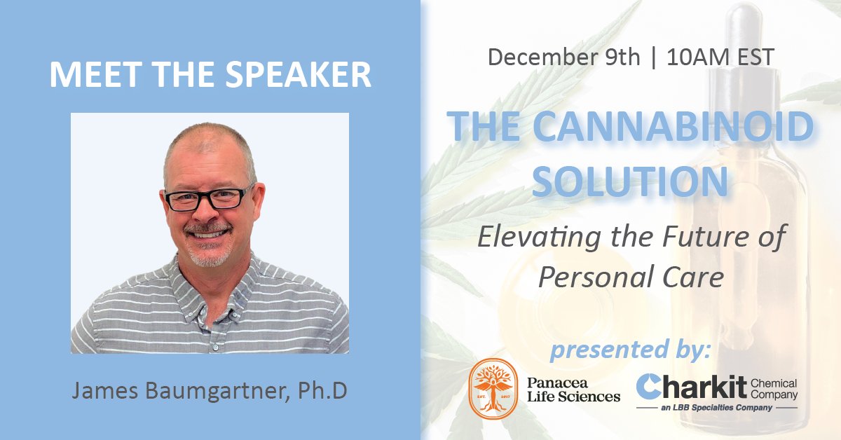 Learn about incorporating #CBD into your #personalcare products from #cannabinoid expert, James Baumgartner, Ph.D. If you're interested in learning about #CBDSkinCare this an event you won't want to miss! bit.ly/2IyvC0c  
#Charkit #anLBBSpecialtiesCompany  #cannabidiol