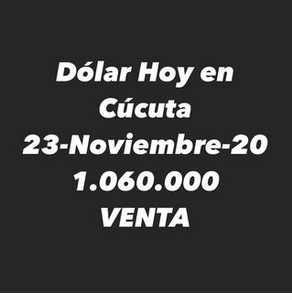 Y aquí está. Este #23nov el dólar superó los Bs. 1.000.000. (agréguele 8 ceros y tiene 100 billones). Los primeros en equiparar esa cantidad de bolívares con un billete de 1$ son las casas de cambio en Cúcuta. Coincidencialmente el mismo día del cumpleaños 58 de Nicolás Maduro https://t.co/ajRW7iAxfb