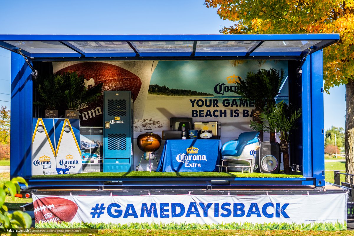 BizBash's tweet photo. See How @corona Beer is Bringing the #Tailgate Experience Directly to Driveways: Here, the beer brand designed a mobile #brandactivation in a 20-foot shipping container that will make 13 stops in 13 weeks to celebrate that #GameDayIsBack 🍺🏈 https://t.co/obNWlgcY3N https://t.co/IB0ufaJo0g
