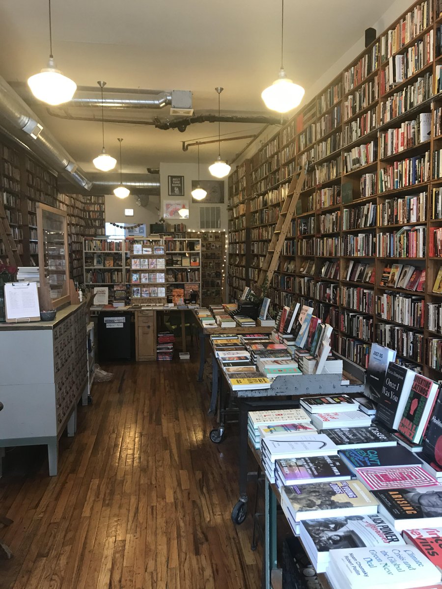 Pilsen Community Books ( @PilsenCommBooks) is Chicago's only worker-owned and operated bookstore. We love them for their extensive social justice catalog, as well as their in-store ladder that lets us live out our Belle dreams  https://www.pilsencommunitybooks.com/ 