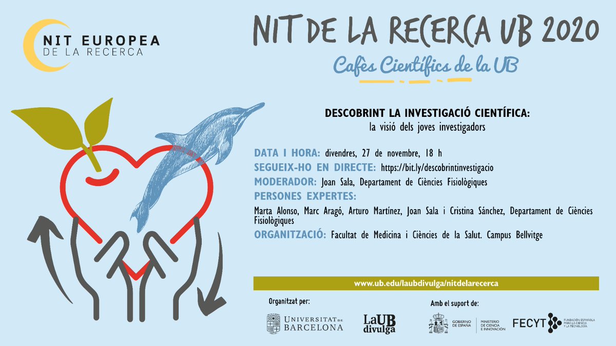 UCSLabUB's tweet photo. Este viernes 27 los jóvenes investigadores de nuestro grupo se unen a otros para hablar sobre cómo es el día a día en un laboratorio. ¿Te apuntas? #CafèsCientíficsUB #UBDivulga #NitRecerCat
@UBDivulga @UniBarcelona @CampusBellvitge https://t.co/Ug1P4CWthM