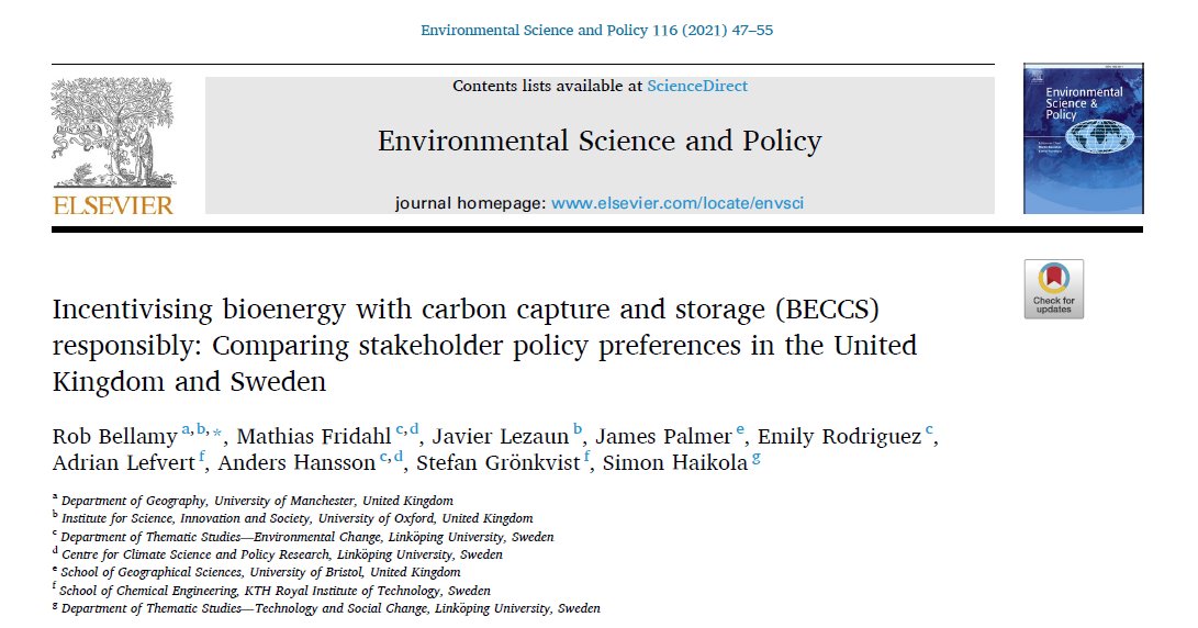 New paper claxon!How can we incentivise bioenergy w/ CCS responsibly?  https://authors.elsevier.com/a/1c6P55Ce0rdYX3 w/ me  @MathiasFridahl, J Lezaun,  @JamesR_Palmer,  @emilygrod, A Lefvert, A Hansson, S Haikola, S Grönkvist  @GeographyUOM  @InSIS  @SERG_Geog_UoM  @UoM_MERI  #climatechange  #ClimateAction  