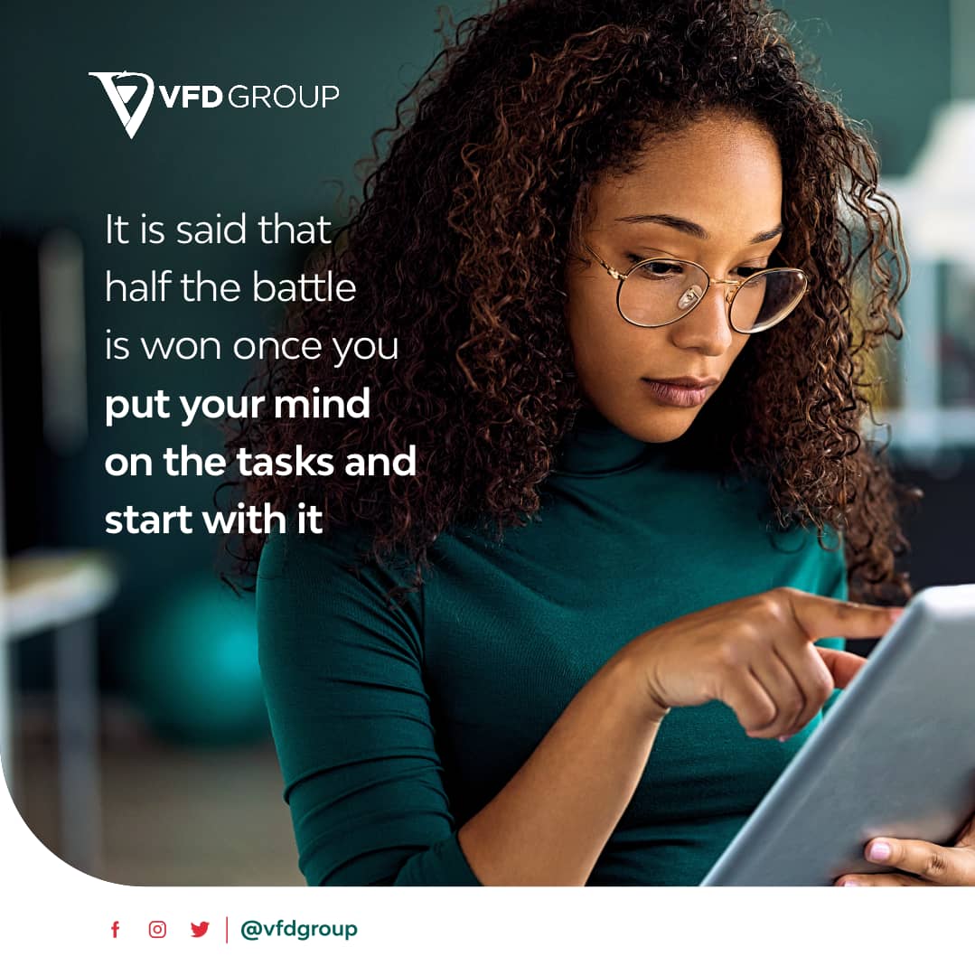 VFDGroup's tweet photo. Take a deep breath, put on your positive vibes, have some faith in yourself, and get started. With this, you take the first step towards reaching your goals.
#VFDGroupplc #MondayMotivation https://t.co/zN6wwWgdK0