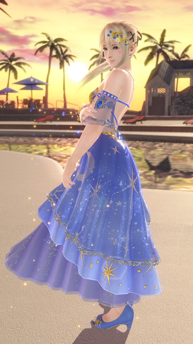 nu_nu_Marie's tweet photo. 大人っぽい青ドレス🔹で3周年のお祝いﾟ*.o(*˃̵ᴗ˂̵)و♡　
#DOAXVV3周年　#ブイブイ🦋 https://t.co/hnZfuny5E1