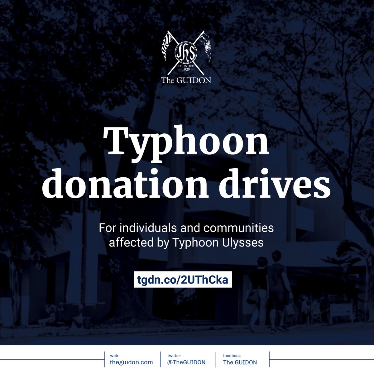 TheGUIDON's tweet image. In the wake of Typhoon Ulysses, thousands of Filipinos have been left vulnerable and in need of assistance. The GUIDON has compiled a list of donation drives for different communities and individuals in need of aid.
See the list here: tgdn.co/2UThCka