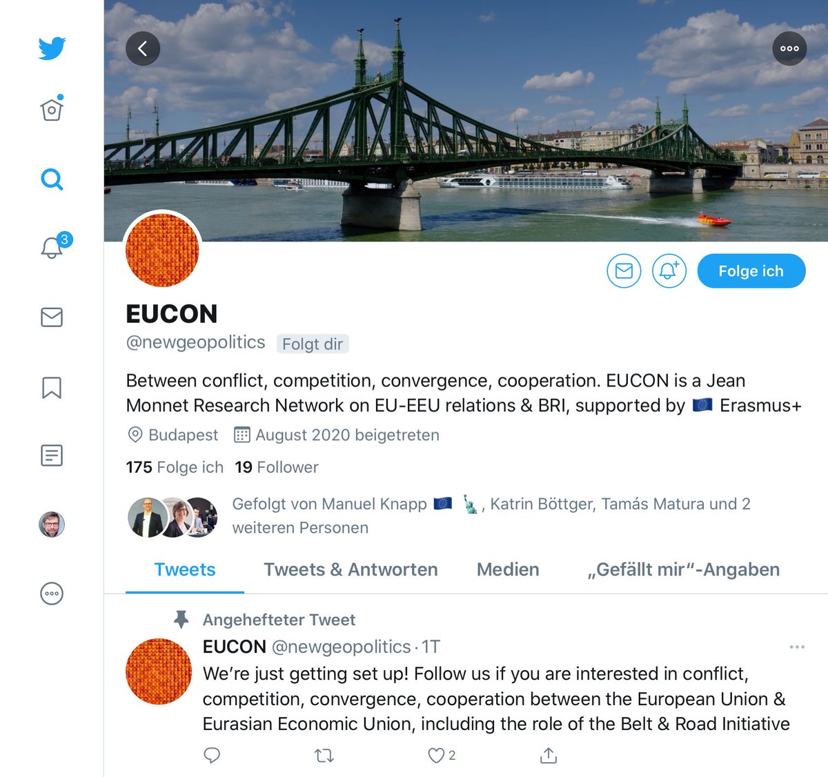 JPlottka's tweet photo. Interested in #EU-#Russia relations, #EurasianEconomicUnion, the Belt and Road Initiative #BRI, #China, #CentralAsia, #Caucasus or related topics?
Follow the new #EUCON project of @FHdesBFIWien @uni_corvinus @sfedu_official @UniPassau and #ASEU on twitter 👉 @newgeopolitics https://t.co/SAmcCTFaqx