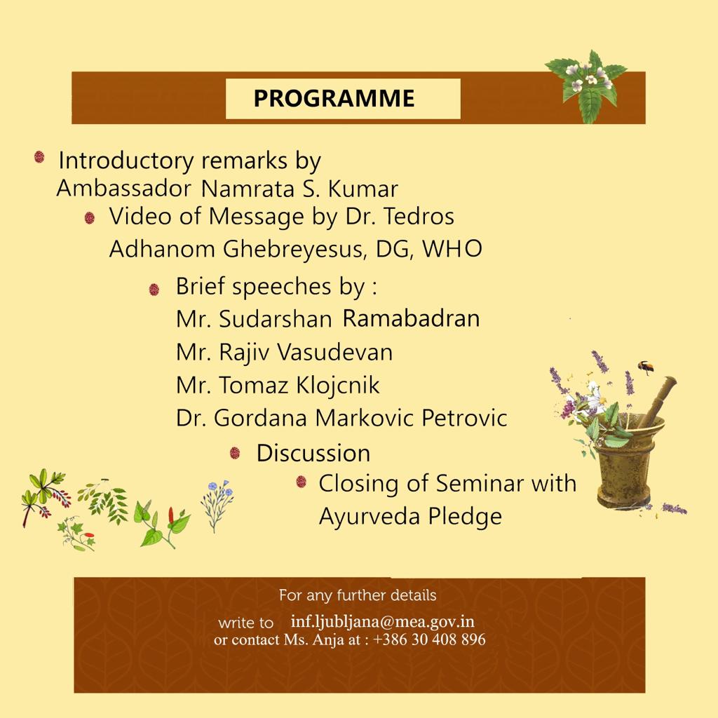 IndiainSlovenia's tweet photo. Eminent speakers from #India &amp; #Slovenia come 2gether to share their knowledge &amp; expertice. Join to learn the  "Significance of #Ayurveda practices in #COVID19 pandemic times" at a virtual seminar brought to you by @IndiainSlovenia on 25/11 @ 1100 hrs Slovenia time. @AlmaMaterEDU https://t.co/Fdj0sXoYX7