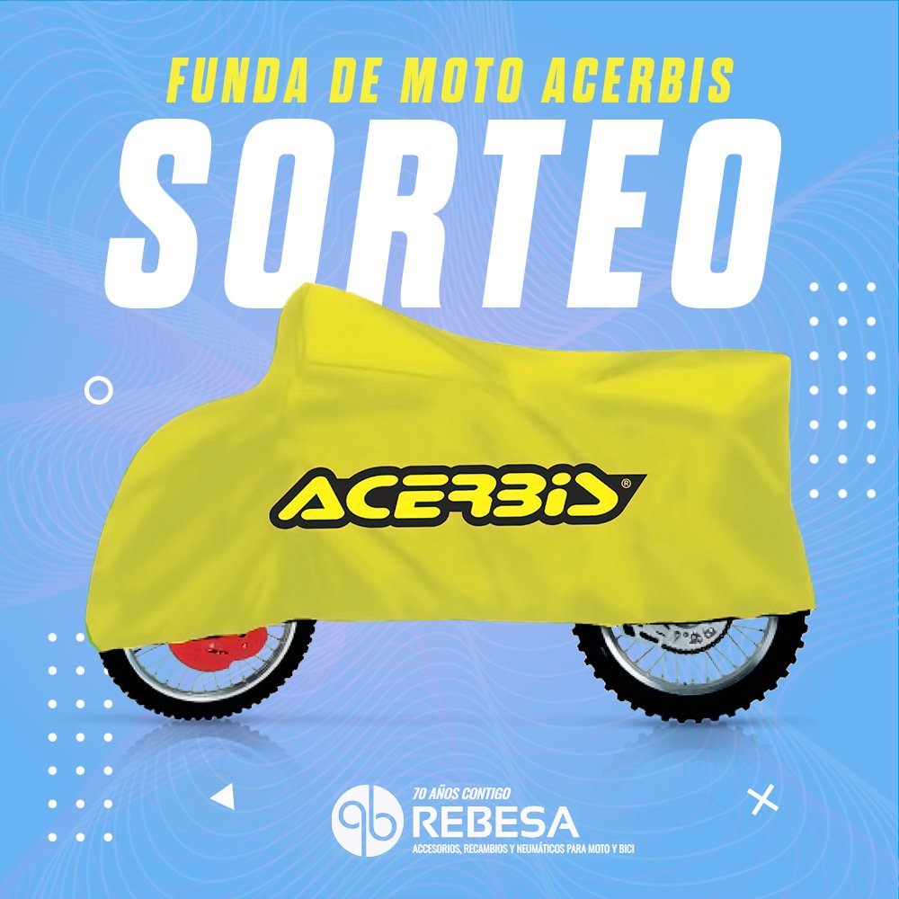 💥 SORTEO 💥

Participa en el #sorteo de una nueva funda #Acerbis con una compra de mínimo 100€ (antes de impuestos y tasas) en rebesa.com desde este lunes al próximo domingo.

❗ Solo para clientes NO profesionales.

🍀 ¡Suerte! 🍀