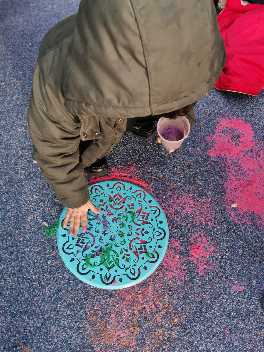 ReceptionUnity's tweet image. This morning @UnityBlackpool we are using coloured sand to make Rangoli patterns on the floor outside. #HappyDiwali
