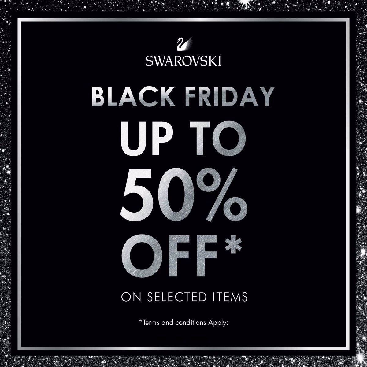PondokIndahMall's tweet photo. A sparkling Black Friday surprise with SWAROVSKI! Get your favorite Swarovski items and receive up to 50% Off* when you shop at Swarovski Pondok Indah Mall! Shop safely from home by clicking the link on @mapfashioin Bio. T&C applies. #SparksDelight #StillBeStylishAtHome https://t.co/TpTJxUdJEP