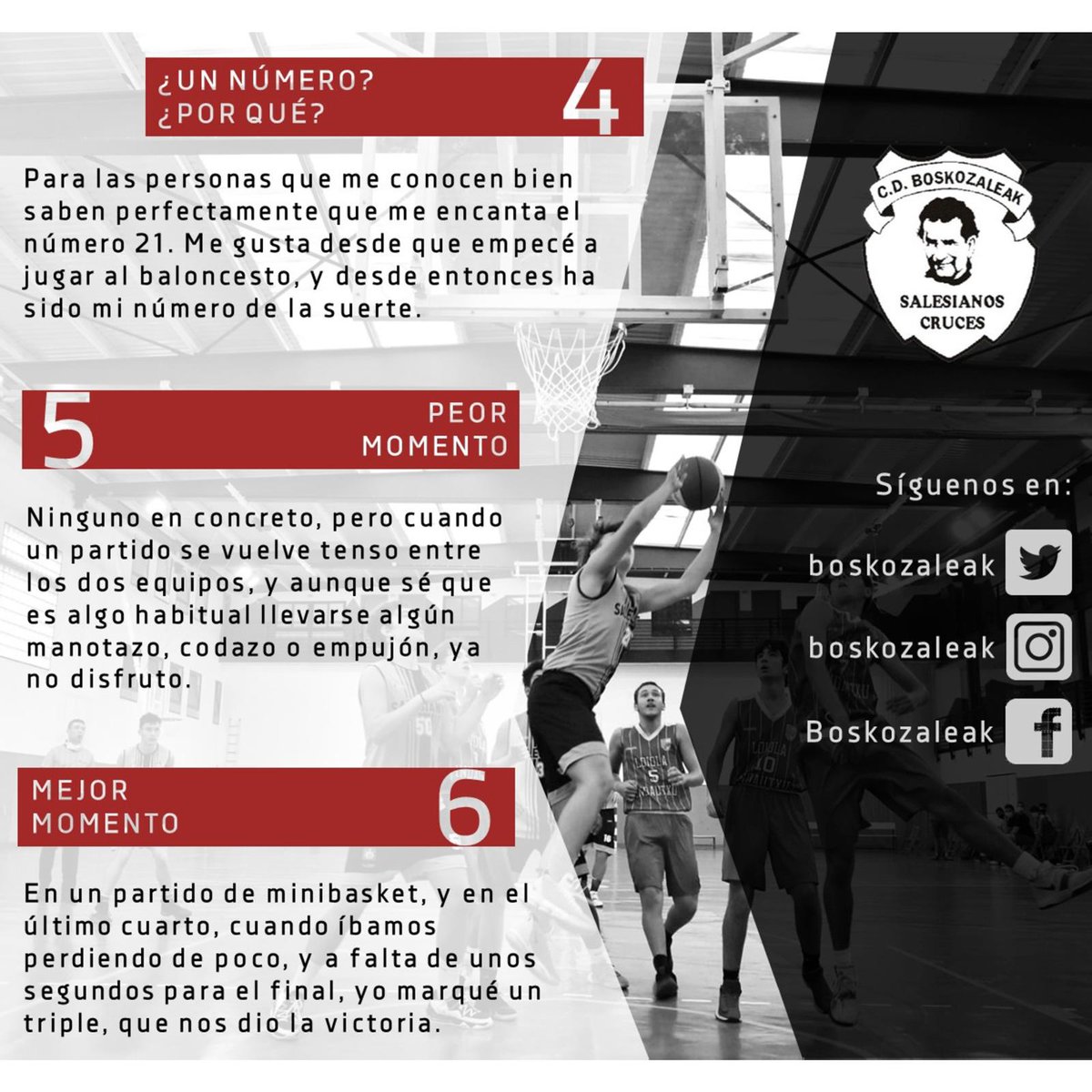 ⒺⓃⓉⓇⒺⓋⒾⓈⓉⒶ

Hoy inauguramos esta nueva sección en el Instagram del club, y por eso, nos hemos acercado a hablar con Aitzol, jugador del Infantil.

#bizkaiabasket #bizkaia #baloncesto #saskibaloia #barakaldo #barakaldobasket
