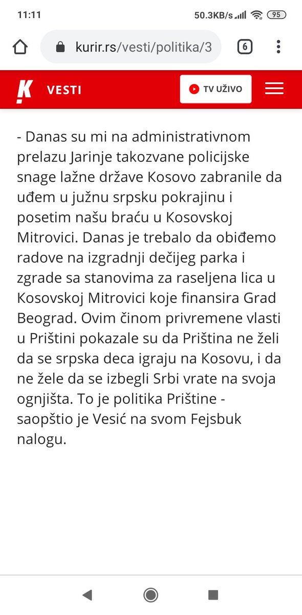 SofronijeUE's tweet photo. Vesiću zabranili ulazak na Kosovo. Nisam znao da je on izbegao sa Kosova. https://t.co/q8YQXDr8Hp