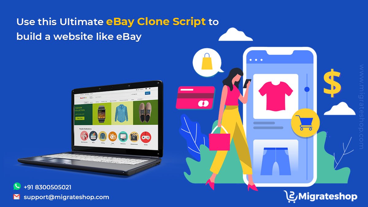 migrateshop's tweet image. Use this Ultimate eBay Clone Script to build a website like eBay
More Details: bit.ly/2SXotcj
#eBay #ebayclone #ebayclonescript #auctionscript #ecommerce #B2C #marketplace #Trending #startup #entrepreneur #onlineauctionscript #buy2ebay