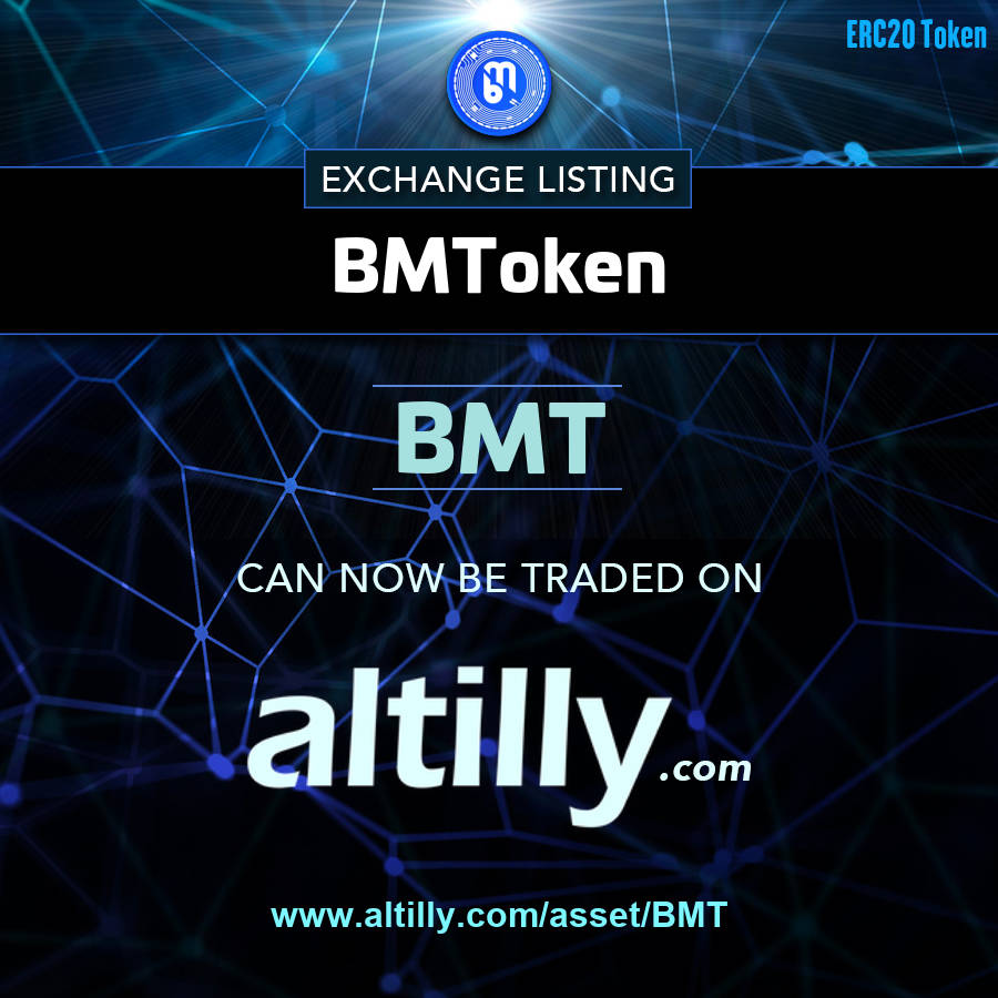 altillycom's tweet photo. We are proud to announce that #BMToken ( $BMT ) @bmctoken can now be traded on #Altilly.
Happy trading!
https://t.co/4z1N259WZa https://t.co/CWCTjlEOpi
