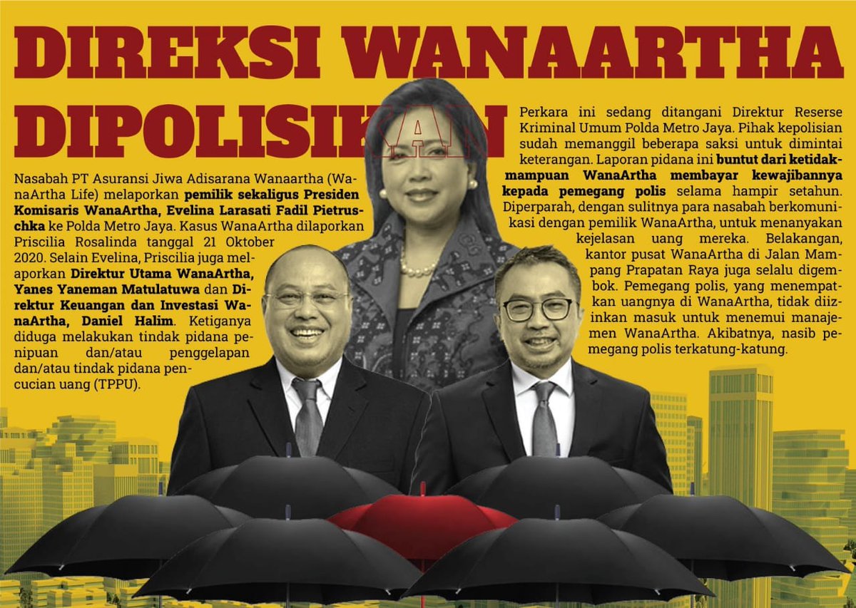 ROGERUNG1's tweet photo. Wanaartha Pantas Dipolisikan! 
Selama ini direksi wanaartha menghasut nasabahnya untuk salahkan Jiwasraya!
Gagal Bayar Wanaartha Terjadi Pada Oktober 2019 https://t.co/rpgm6AOISk