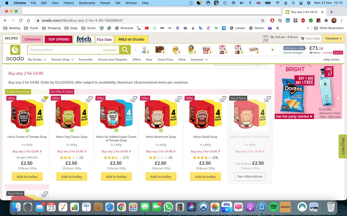 Roll up; roll up. Amazing offers on <a href="/KraftHeinzCo/">The Kraft Heinz Company</a> soup products <a href="/Ocado/">Ocado</a>. Save a huge 5p when you spend £5. Maybe #heinz need more enterprising NAM’s 🤔😂. You are limited to 18? #ocado