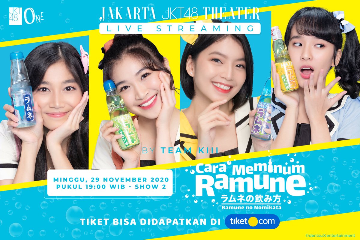 Wah asik banget  ternyata di Minggu ini team <a href="/_JKT48TeamKIII/">JKT48 Team KIII</a> 
2x show. Tunggu apalagi Jangan lupa untuk membeli tiket streaming nya <a href="/_JKT48TeamKIII/">JKT48 Team KIII</a> 🤟🤟

Ramune no Nomikata 26 November 💛💙 🤟
tiket.com/to-do/cara-mem… 

Ramune no Nomikata 29 November💛💙 🤟
tiket.com/to-do/cara-mem…