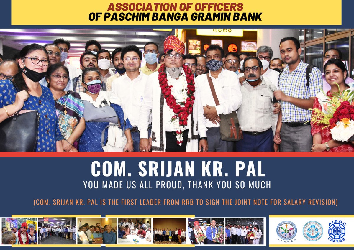 #8thJointNote_SalaryRevision
Com. Srijan Kr. Pal creates History by becoming the first Leader ever from RRB to Sign the Joint Note for Salary Revision.
<a href="/SoumyaDatta7/">Soumya Datta</a> <a href="/aiboc_in/">All India Bank Officers' Confederation (AIBOC)</a> <a href="/SrijanKumarPal1/">Srijan Kumar Pal</a> <a href="/sanjaybpi/">Sanjay Das</a> <a href="/AOPBGB/">ASSOCIATION OF OFFICERS OF PASCHIMBANGA GRAMINBANK</a>