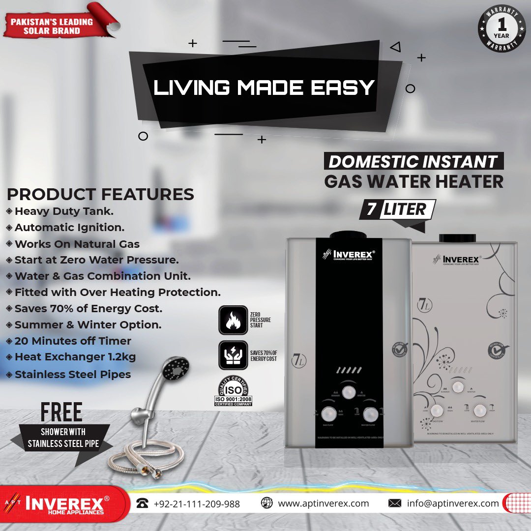 InverexSolar's tweet photo. Inverex made easy to live by using quality products and offer you massive benefits to raise your living standard better than before.
#ChangingYourLifeBetterWay
For More Details.
#Inverex #HomeAppliances #Reliable #CostEfficient #Gyser #InstantGeysers #ChangingYourLifeBetterWay https://t.co/7FzlwsajmE