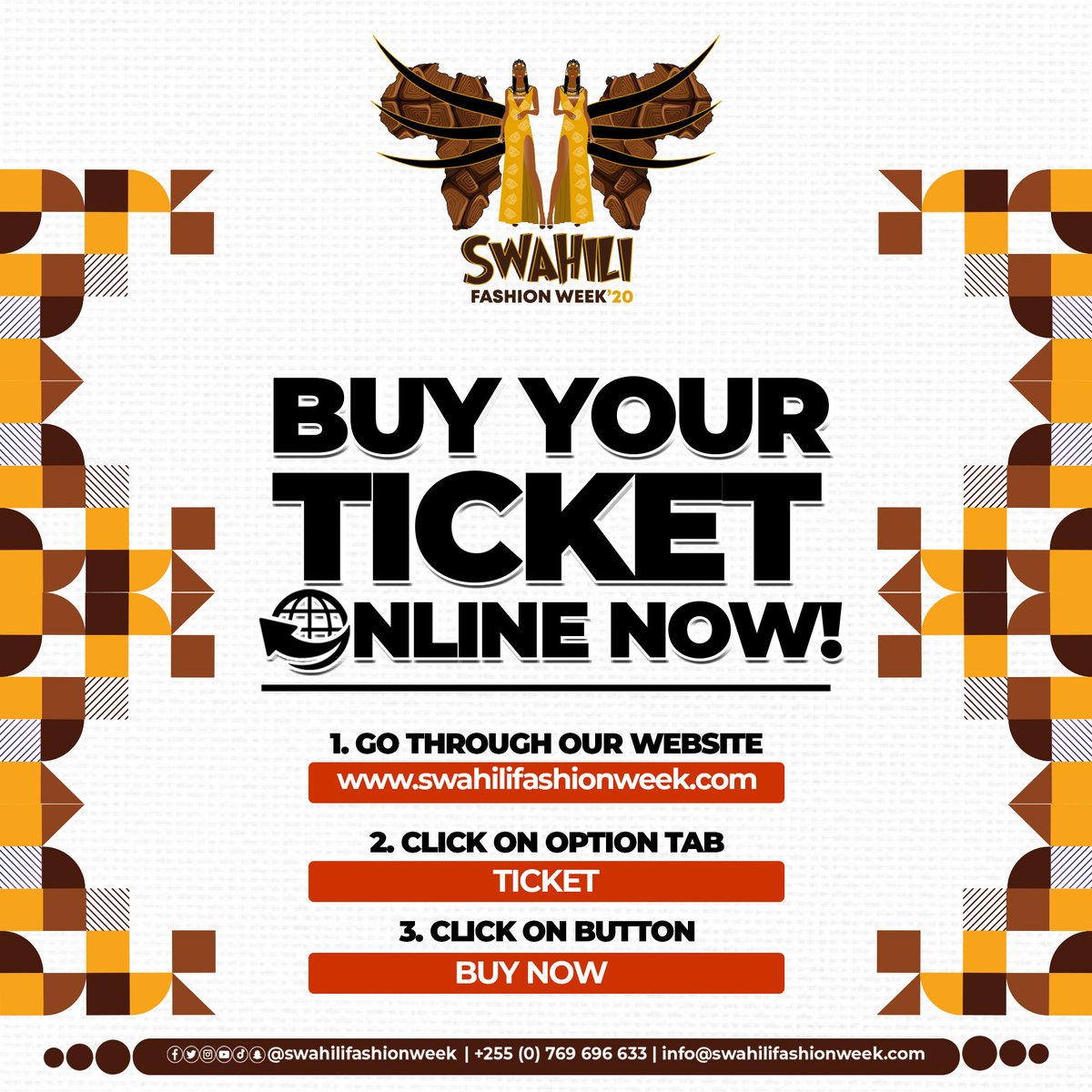 swahilifashion's tweet photo. Click on the LINK ON BIO to buy your #SFW2020 #Swahili #fashionweek #swahilifashionweek tickets ONLINE NOW
Will you support us?๐๐ฝ https://t.co/uOLEjUlIfT