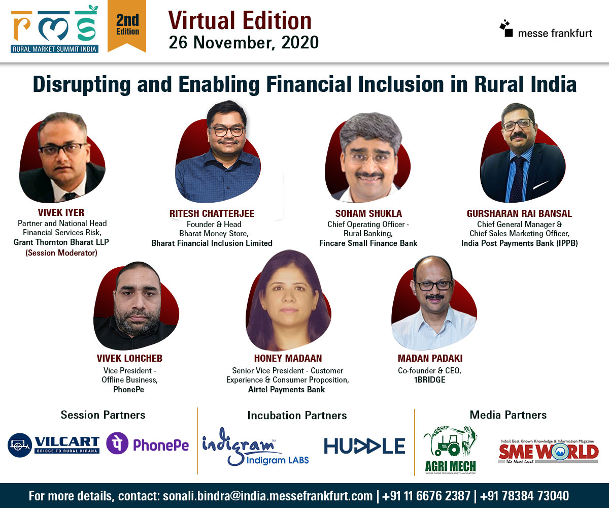 rmsummit's tweet photo. Join our exclusive panel of leading #banking and #financialservices industry experts #LIVE at @rmsummit  

Register here: https://t.co/mmvvTS0ml3

#RMSI2020 #ruralindia #ruraldevelopment #ruralinclusion #ruralopportunity #ruralmarkets #ruralconsumer #ruraldemand https://t.co/rck33CkhTT