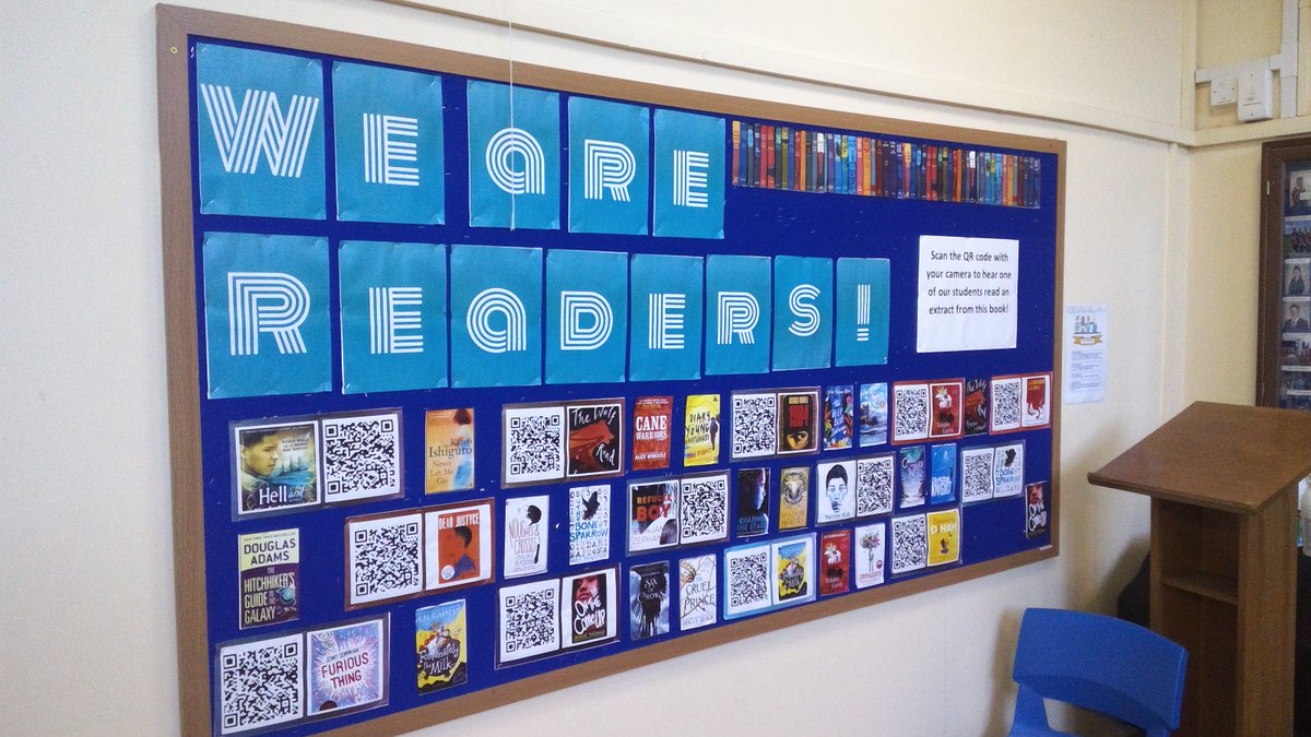 ColchesterHS's tweet photo. Scan the QR code to hear a student from our senior school read an extract from the book! @Team_English1 @stuartrolland2 @simoncamby @smithsmm @readingagency  #readingmatters #cognitaway https://t.co/ve1MhPsM3x