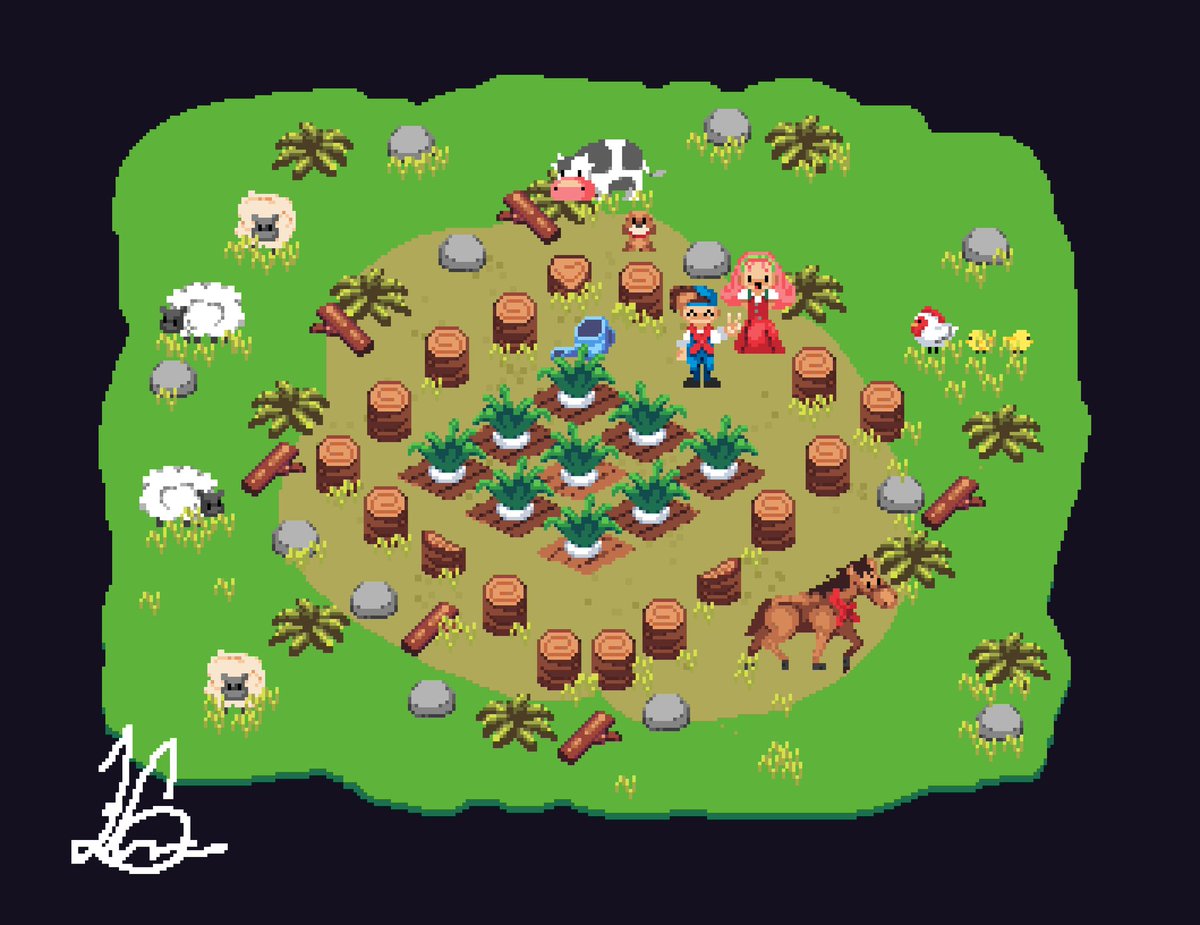 LimaSyFy's tweet photo. Pure nostalgia Harvest moon back to Nature #pixel #pixelart #pixelartist #pixelcomunity #8bit #16bit #pixelgamedev #aseprite #asepriteart #harvestmoon #harvestmoonbacktonature https://t.co/rngJiKM2Nm