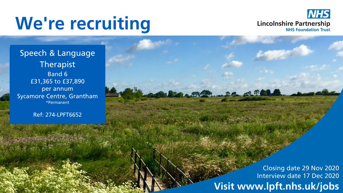 LPFTNHS's tweet photo. We're seeking an enthusiastic Speech &amp; Language Therapist who is passionate about working with people with learning disabilities, to join a supportive and friendly team and deliver a quality holistic service to our service users. 

https://t.co/IVyLmlqODK https://t.co/UskJvsA65T