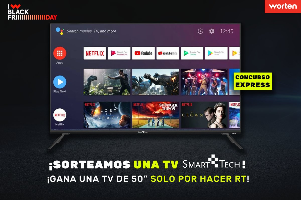 WortenES's tweet photo. 🔝🔝¡¡¡¡ SORTEO EXPRÉS 48 h !!!!! 🔝🔝

¿Quieres esta TV #SmartTech de 50"? ¡Ayúdanos a llegar a los 2000 RT!
¡Participa solo haciendo RT 🔁 a este post!

¡¡Avisa a tus amigos, si no llegamos a los 2K me la quedo!!
#BlackFriday2020 #BFwortenQueTeCagas 
👉https://t.co/ycXL3RRdZi https://t.co/vzBDVvpsbn